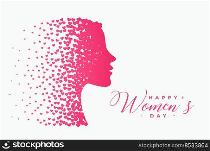 womens day card made with hearts particles