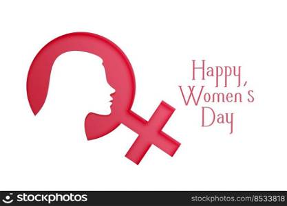 womens day card with female symbol and face