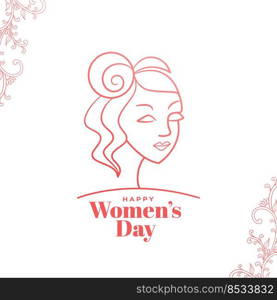 womens day elegent wishes card in line style