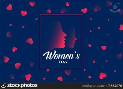 womens day heart and face background design