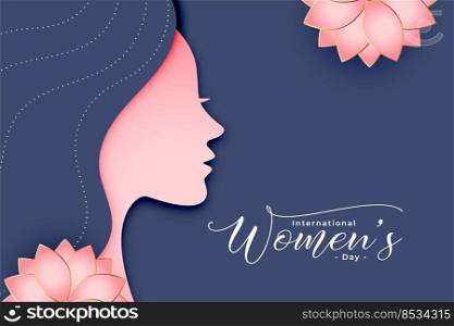 womens day paper style decorative card design
