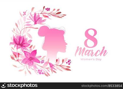 womens day watercolor greeting flower design