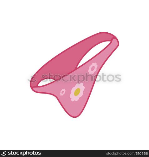 Womens pink pants icon in isometric 3d style on a white background. Womens pink pants icon, isometric 3d style