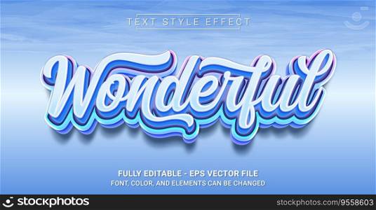 Wonderful Text Style Effect. Editable Graphic Text Template.