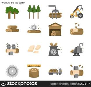 Wood and Paper Manufacturing icons.