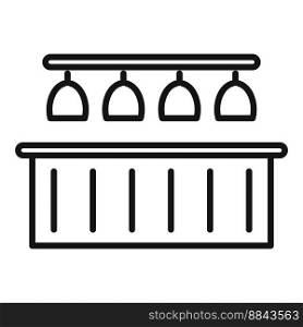 Wood bar counter icon outline vector. Cafe table. Restaurant beer. Wood bar counter icon outline vector. Cafe table