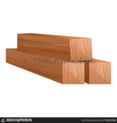 Wood bars icon. Cartoon of wood bars vector icon for web design isolated on white background. Wood bars icon, cartoon style