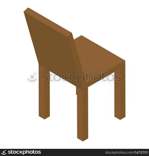 Wood chair icon. Isometric of wood chair vector icon for web design isolated on white background. Wood chair icon, isometric style