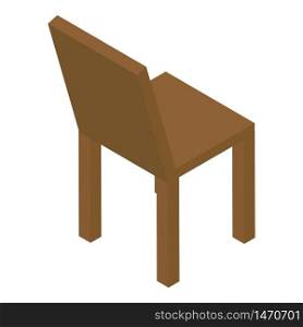 Wood chair icon. Isometric of wood chair vector icon for web design isolated on white background. Wood chair icon, isometric style