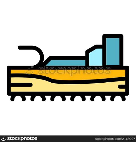 Wood chips icon. Outline wood chips vector icon color flat isolated. Wood chips icon color outline vector