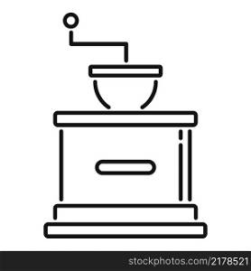Wood coffee grinder icon outline vector. Restaurant drink. Cappuccino drink. Wood coffee grinder icon outline vector. Restaurant drink