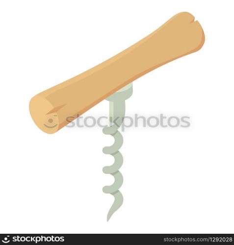Wood corkscrew icon. Isometric of wood corkscrew vector icon for web design isolated on white background. Wood corkscrew icon, isometric style