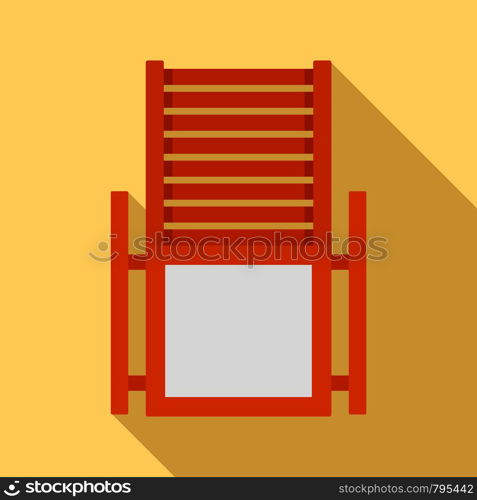 Wood deck chair icon. Flat illustration of wood deck chair vector icon for web design. Wood deck chair icon, flat style