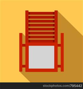 Wood deck chair icon. Flat illustration of wood deck chair vector icon for web design. Wood deck chair icon, flat style