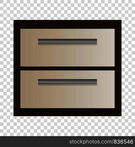 Wood drawer mockup. Realistic illustration of wood drawer vector mockup for on transparent background. Wood drawer mockup, realistic style