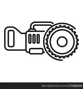 Wood electric saw icon outline vector. Power chain. Hand machine. Wood electric saw icon outline vector. Power chain