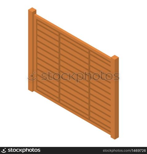Wood fence icon. Isometric of wood fence vector icon for web design isolated on white background. Wood fence icon, isometric style