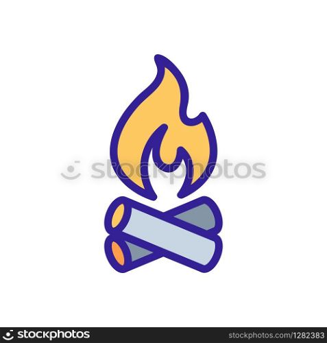 Wood fire icon vector. Thin line sign. Isolated contour symbol illustration. Wood fire icon vector. Isolated contour symbol illustration