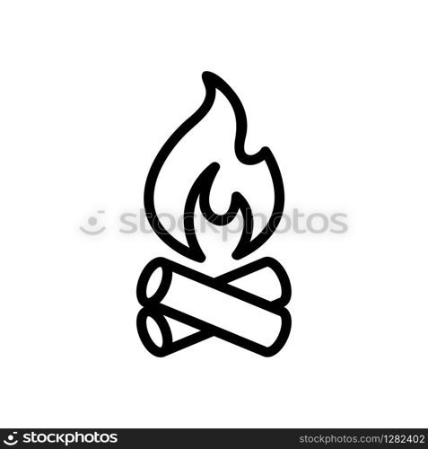 Wood fire icon vector. Thin line sign. Isolated contour symbol illustration. Wood fire icon vector. Isolated contour symbol illustration