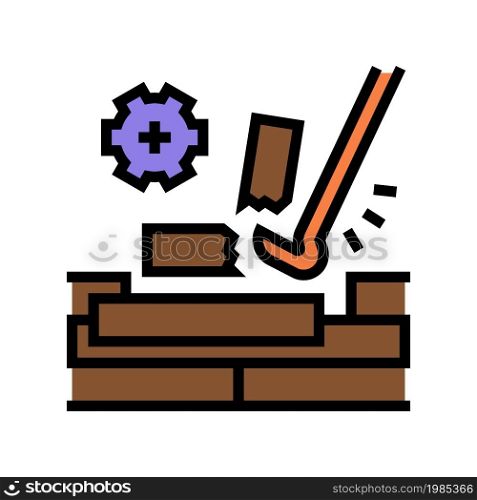 wood floor dismantling color icon vector. wood floor dismantling sign. isolated symbol illustration. wood floor dismantling color icon vector illustration