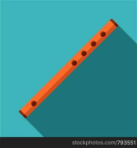 Wood flute icon. Flat illustration of wood flute vector icon for web design. Wood flute icon, flat style