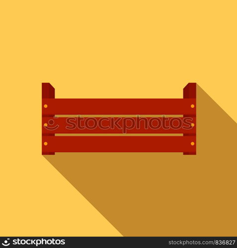 Wood garden box icon. Flat illustration of wood garden box vector icon for web design. Wood garden box icon, flat style