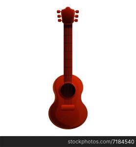 Wood guitar icon. Cartoon of wood guitar vector icon for web design isolated on white background. Wood guitar icon, cartoon style