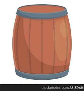 Wood honey barrel icon cartoon vector. Bee nectar. Gold syrup. Wood honey barrel icon cartoon vector. Bee nectar