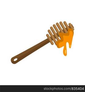 Wood honey tool icon. Flat illustration of wood honey tool vector icon for web isolated on white. Wood honey tool icon, flat style