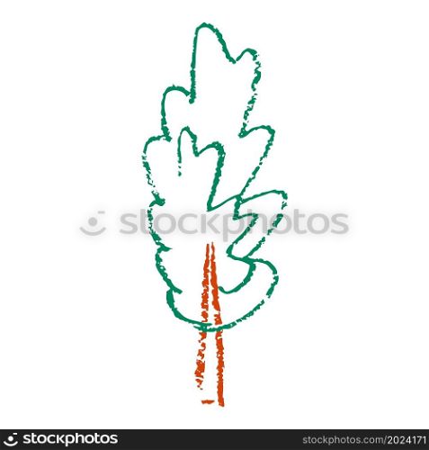Wood. Icon in hand draw style. Drawing with wax crayons, children&rsquo;s creativity. Vector illustration. Sign, symbol, pin. Icon in hand draw style. Drawing with wax crayons, children&rsquo;s creativity