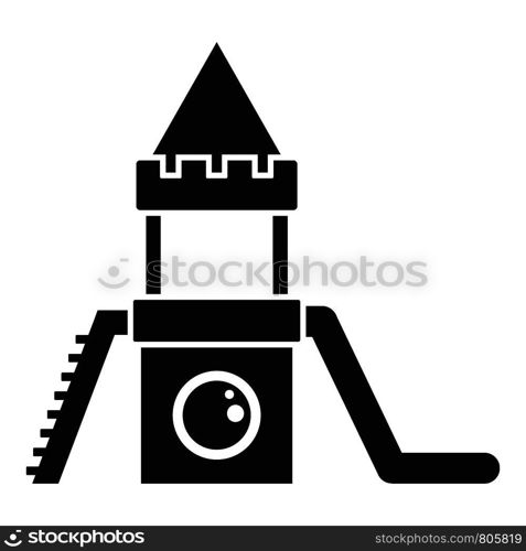 Wood kid castle icon. Simple illustration of wood kid castle vector icon for web design isolated on white background. Wood kid castle icon, simple style