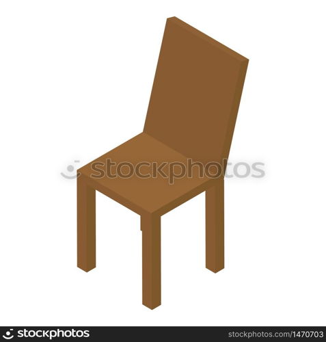 Wood kitchen chair icon. Isometric of wood kitchen chair vector icon for web design isolated on white background. Wood kitchen chair icon, isometric style