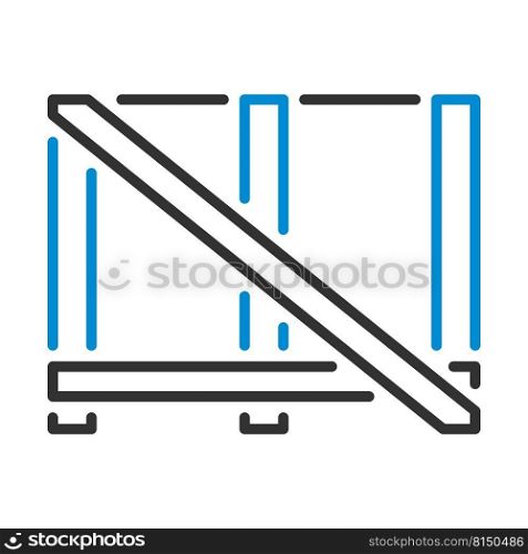 Wood Lathing For Fragile Goods. Editable Bold Outline With Color Fill Design. Vector Illustration.