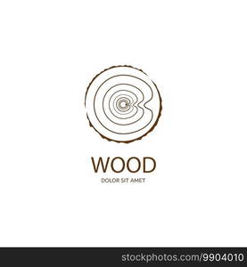 Wood logo vector flat design