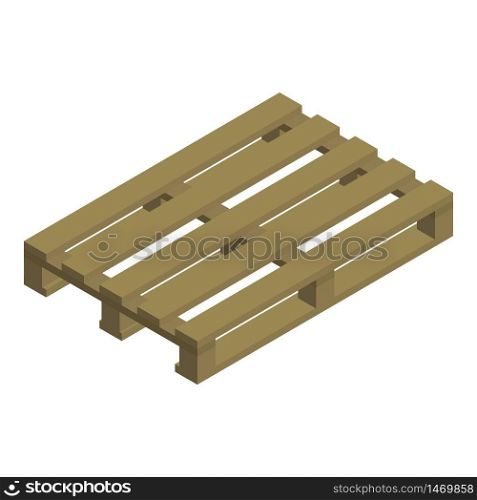 Wood pallet icon. Isometric of wood pallet vector icon for web design isolated on white background. Wood pallet icon, isometric style