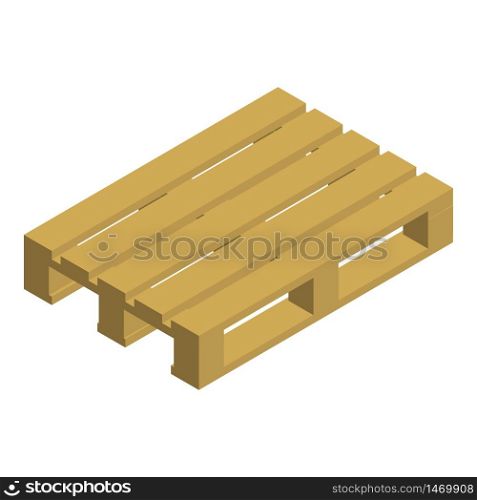 Wood pallet icon. Isometric of wood pallet vector icon for web design isolated on white background. Wood pallet icon, isometric style