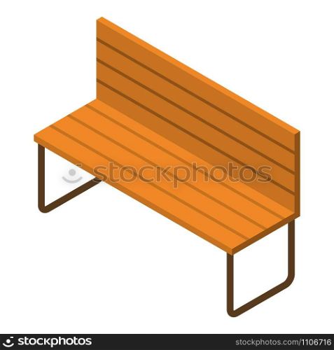 Wood park bench icon. Isometric of wood park bench vector icon for web design isolated on white background. Wood park bench icon, isometric style