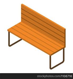 Wood park bench icon. Isometric of wood park bench vector icon for web design isolated on white background. Wood park bench icon, isometric style