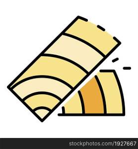 Wood part icon. Outline wood part vector icon color flat isolated. Wood part icon color outline vector