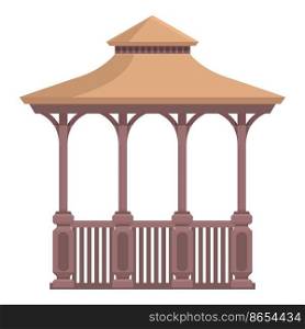 Wood pergola icon cartoon vector. Wedding house. Architecture park. Wood pergola icon cartoon vector. Wedding house