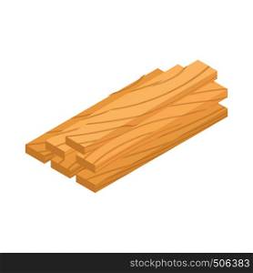 Wood planks icon in isometric 3d style isolated on white background . Wood planks icon, isometric 3d style