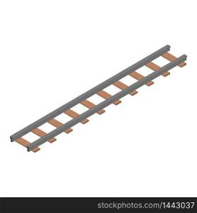 Wood railway icon. Isometric of wood railway vector icon for web design isolated on white background. Wood railway icon, isometric style