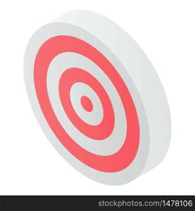 Wood red target icon. Isometric of wood red target vector icon for web design isolated on white background. Wood red target icon, isometric style