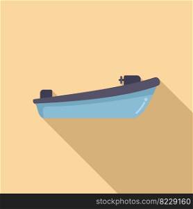 Wood rescue boat icon flat vector. Sea flood. Coast safety. Wood rescue boat icon flat vector. Sea flood