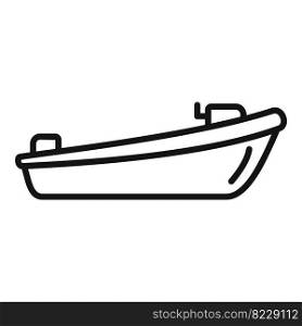 Wood rescue boat icon outline vector. Sea flood. Coast safety. Wood rescue boat icon outline vector. Sea flood