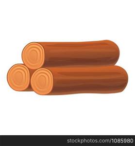 Wood roll stack icon. Cartoon of wood roll stack vector icon for web design isolated on white background. Wood roll stack icon, cartoon style