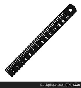 Wood ruler icon. Simple illustration of wood ruler vector icon for web design isolated on white background. Wood ruler icon, simple style