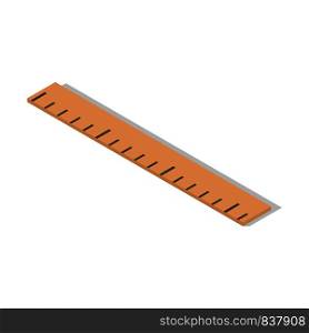 Wood school ruler cm icon. Isometric of wood school ruler cm vector icon for web design isolated on white background. Wood school ruler cm icon, isometric style