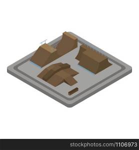 Wood skate park icon. Isometric of wood skate park vector icon for web design isolated on white background. Wood skate park icon, isometric style