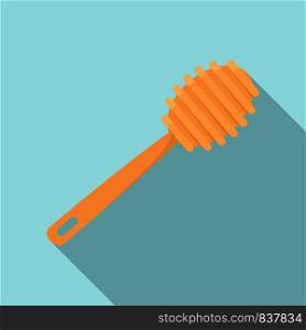 Wood spoon for honey icon. Flat illustration of wood spoon for honey vector icon for web design. Wood spoon for honey icon, flat style